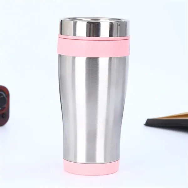 Cupholder Friendly Steel Tumbler with Color Trim - 15 oz