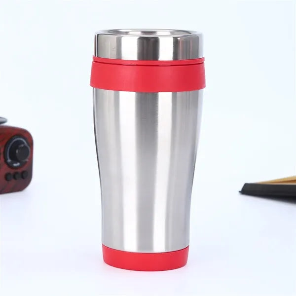 Cupholder Friendly Steel Tumbler with Color Trim - 15 oz