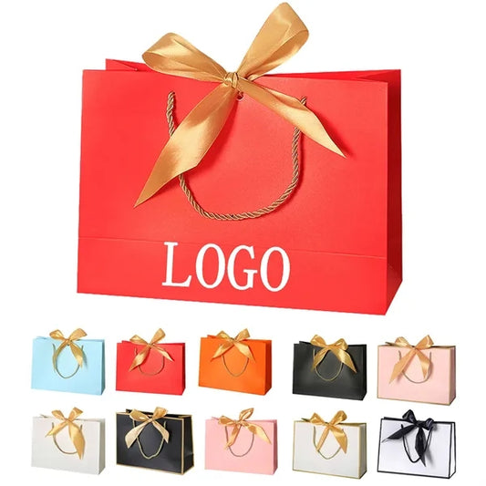 Elegant Paper Gift Bag with Bowknot