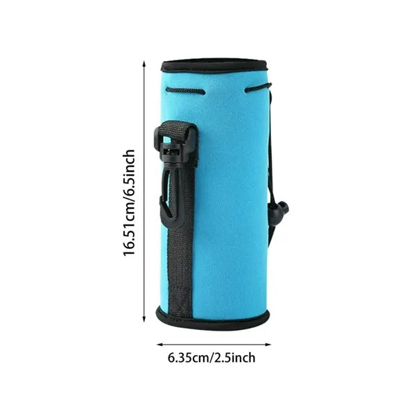 16Oz. Neoprene Can Cooler Sleeve with Drawstring Clip Hook