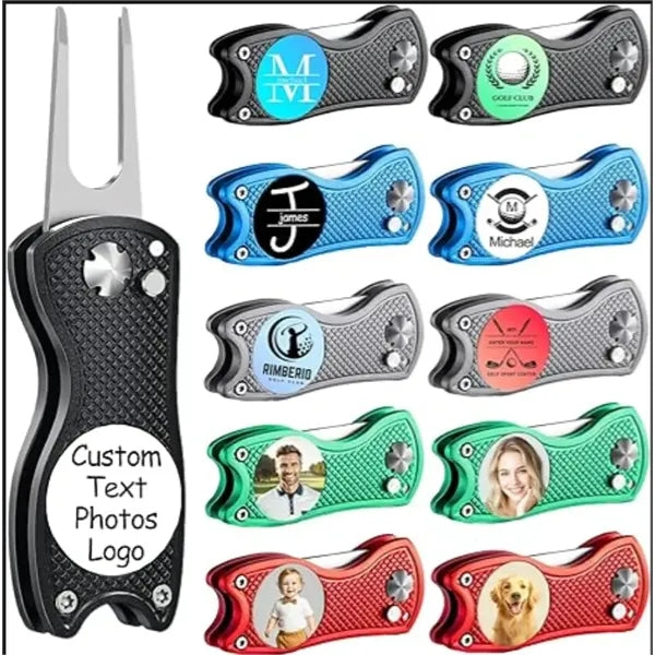 Golf Divot Tool with Custom Ball Marker