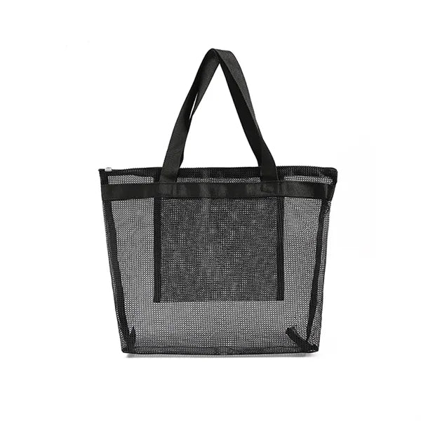 Mesh Beach Bag with Zipper & Pocket