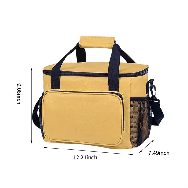 15L Waterproof Oxford Cloth Picnic Cooler Bag with Zipper