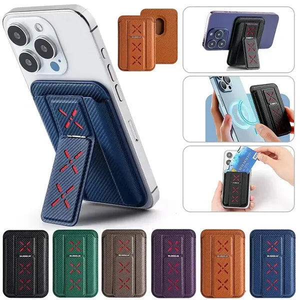 Artificial Leather Magnetic Card Holder Wallet Folding Cell
