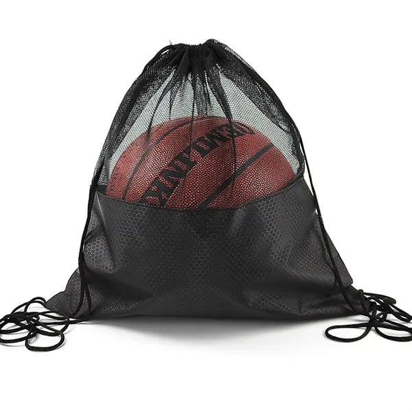 Mesh and 210D Oxford Drawstring Sports Backpack for Balls