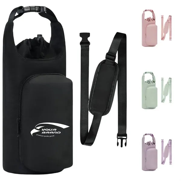 Multi Pocket Water Bottle Shoulder Bag Durable Hands Free