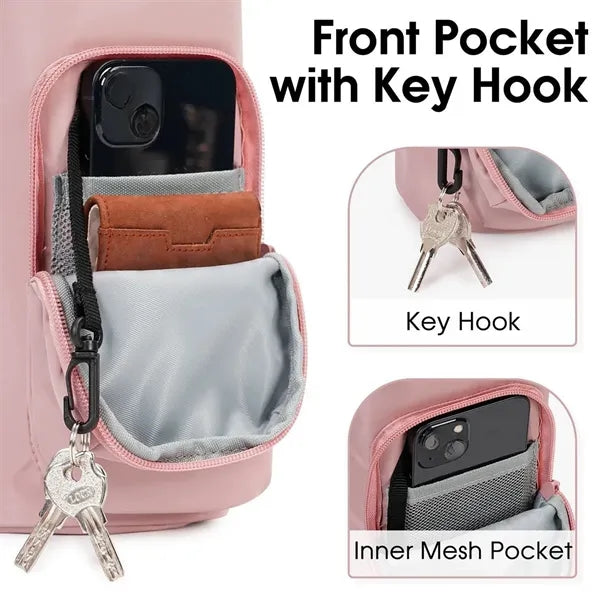 Multi Pocket Water Bottle Shoulder Bag Durable Hands Free