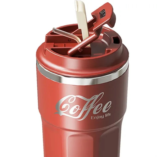 16oz Stainless Steel Straw Coffee Cup
