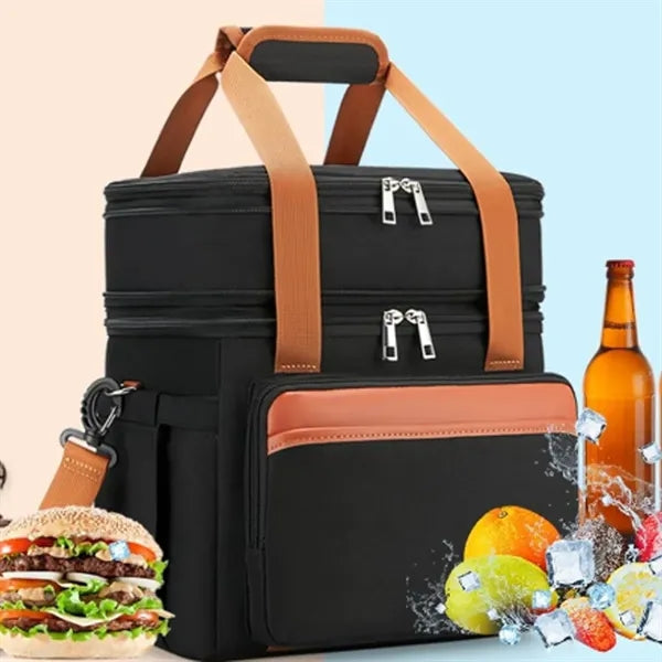 Large Insulated Cooler Bag with Dual Compartments