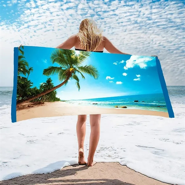 230Gsm Full Color Microfiber Beach Towel 30" x 60"
