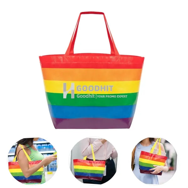 Rainbow Laminated Non-woven Tote Bag