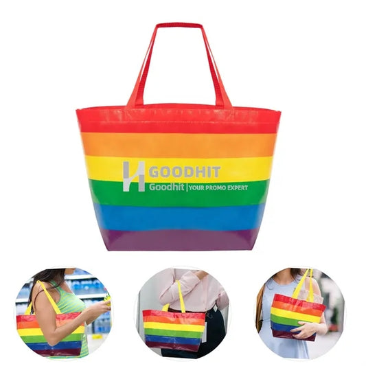 Rainbow Laminated Non-woven Tote Bag