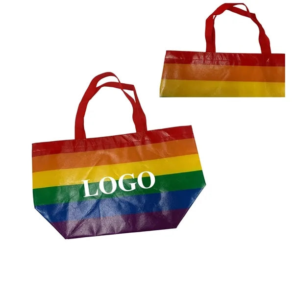 Rainbow Laminated Non-woven Tote Bag