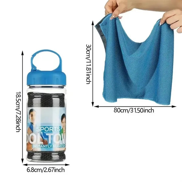 Breathable Chilly Towel with carry bottle