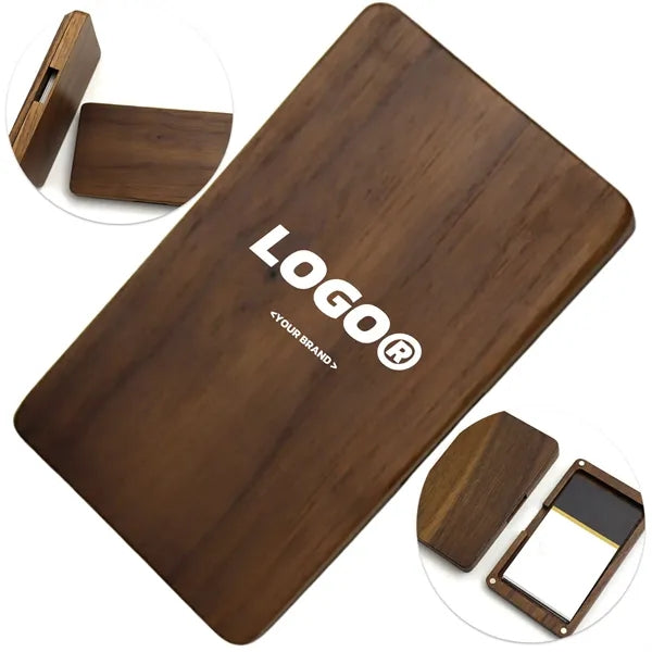 Magnetic Solid Wood Business Card Holder Box Case