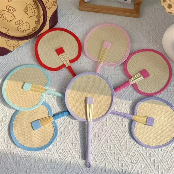 Eco-friendly Hand Made Wheat Straw Woven Fan