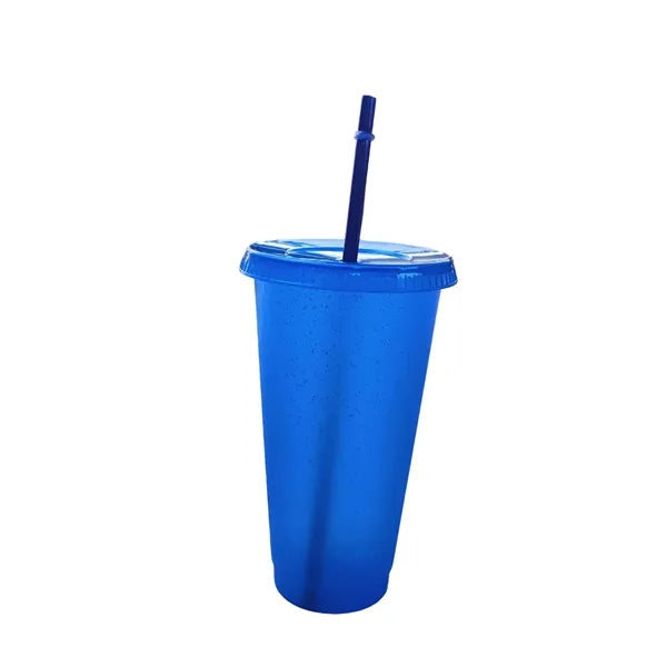 24 Oz Sparkle Plastic Straw Cup