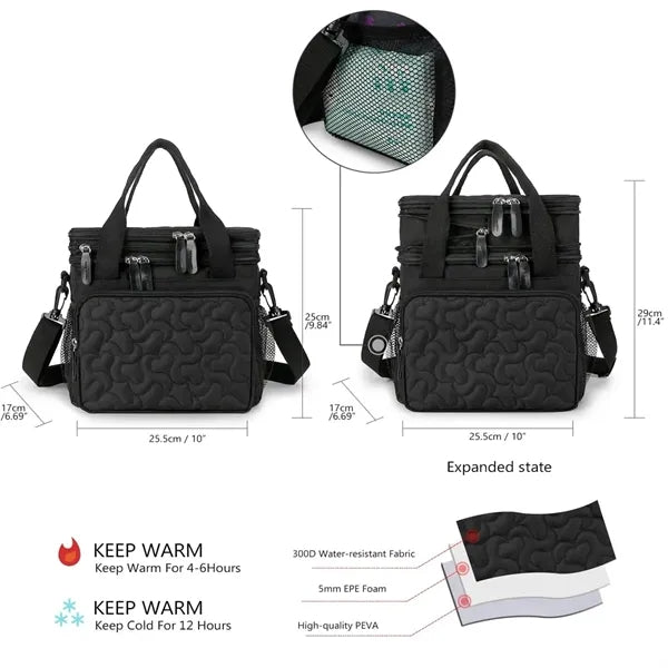 Double Layer Lunch Cooler Tote Bag
