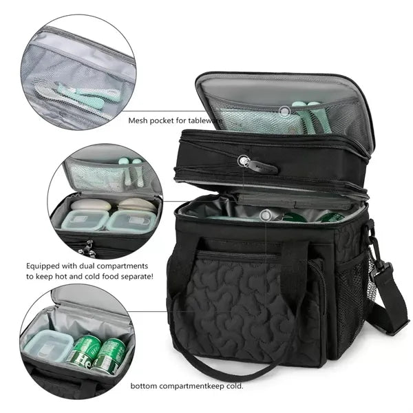 Double Layer Lunch Cooler Tote Bag