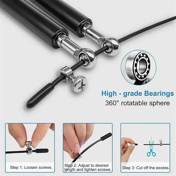 118" Tangle-Free Rapid High Speed Fitness Jump Rope
