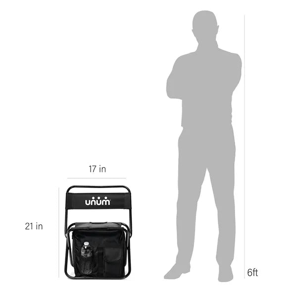 Folding Chair with 24 Can Cooler Bag & Pockets