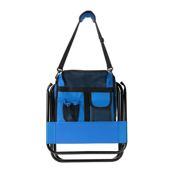 Folding Chair with 24 Can Cooler Bag & Pockets