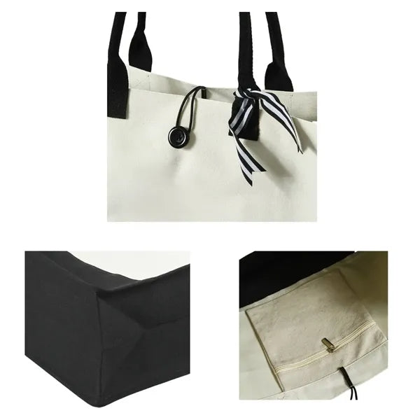 Elegant Canvas Tote Womens Shoulder Bags Single Strap