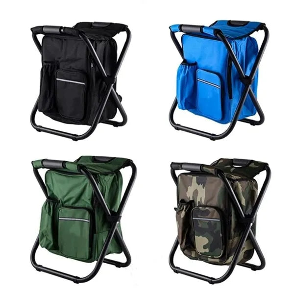 Easy-Carry Backpack Chair Featuring Cooler Bag