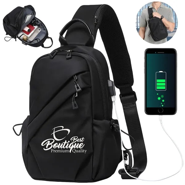 Fanny Pack Crossbody Bags USB Charging This Sling
