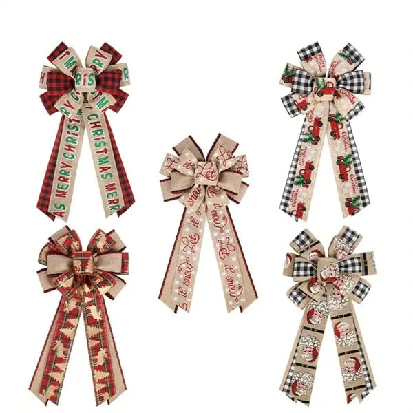 Festive Santa Ribbon Bow