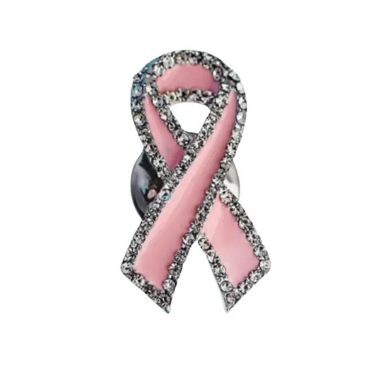 Breast Cancer Awareness Rhinestone Zirconia Lapel Pin