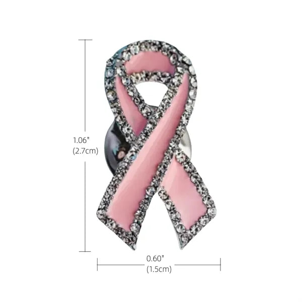 Breast Cancer Awareness Rhinestone Zirconia Lapel Pin