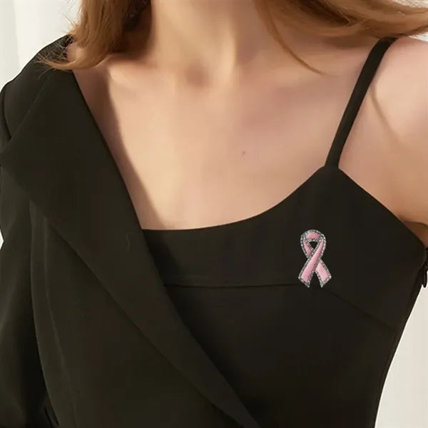 Breast Cancer Awareness Rhinestone Zirconia Lapel Pin