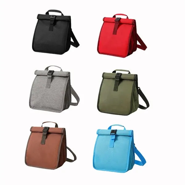 5L Oxford Flip-Top Handheld Lunch Bag w/ Crossbody Strap