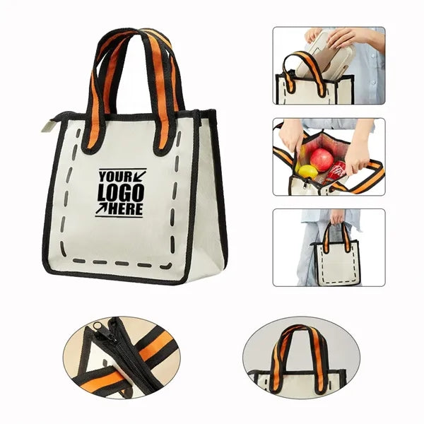 7L Cartoon Design Oxford Fabric Handheld Lunch Bag