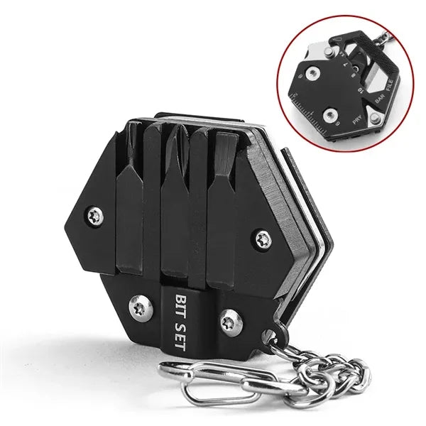 Foldable 14 In 1 EDC Coin Pocket Multitool Keychain