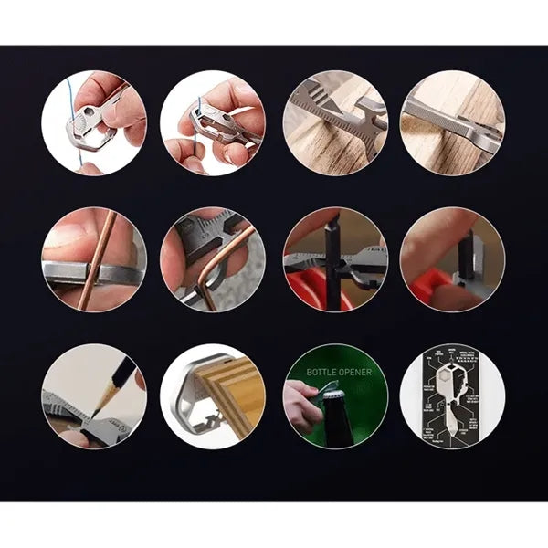 24 In 1 Stainless Steel Key Shaped EDC Multitool Keychain