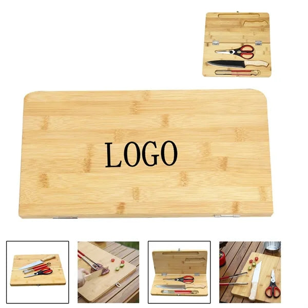 Outdoor Picnic Foldable Cutting Board Knife Three Piece Set