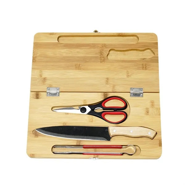 Outdoor Picnic Foldable Cutting Board Knife Three Piece Set