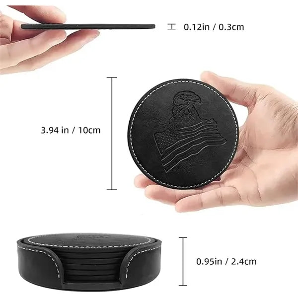 Giveaway Leather 4 Coaster Sets