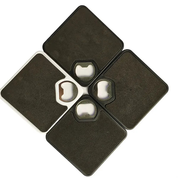 ABS & Stainless Steel Bottle Opener Coaster