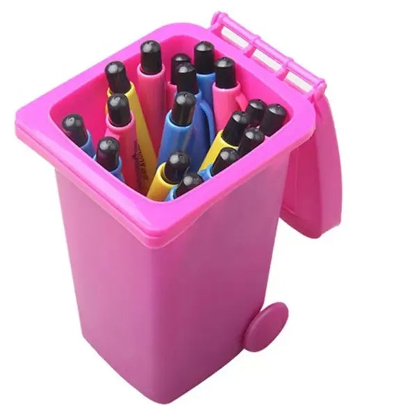 Desk Trash Can Pen Holder