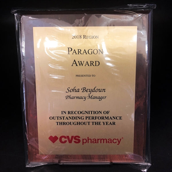 5" x 7" Cherry Plaque with Full Color Sublimated Plate