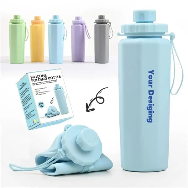 Collapsible Silicone Water Bottle Large Capacity with Lid
