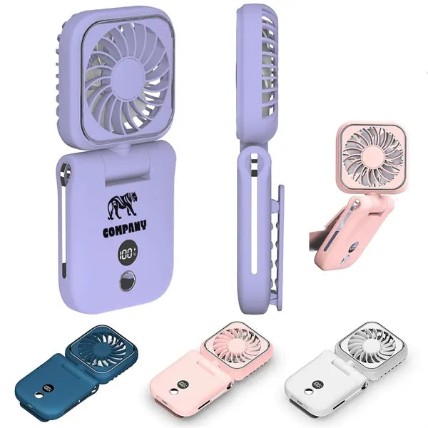 Clip On Rechargeable Hand Fan with LED Display