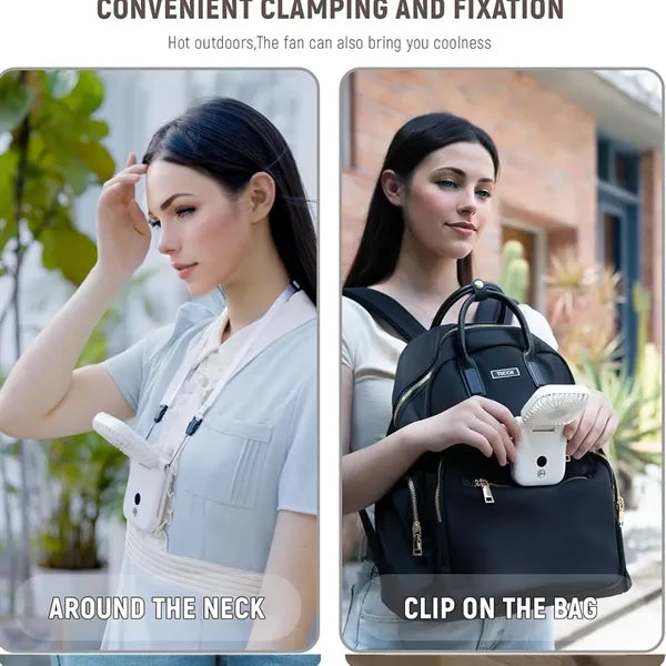 Clip On Rechargeable Hand Fan with LED Display