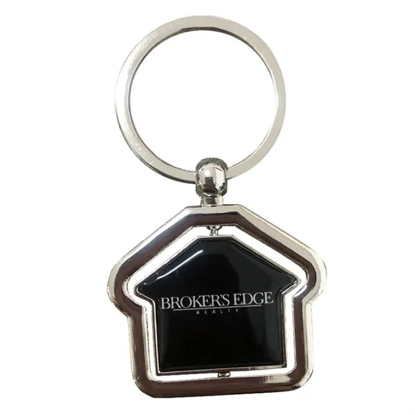 Spinning House Metal Keychain