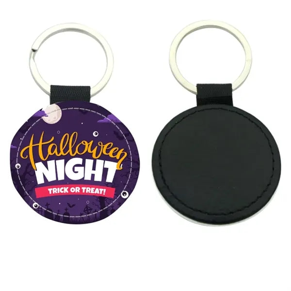 Circle Leather Keychain