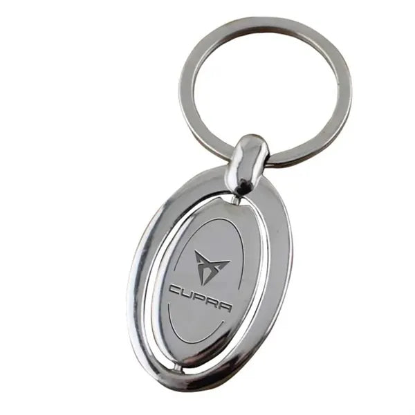 Spinning Oval Metal Keychain