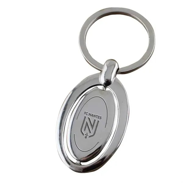 Spinning Oval Metal Keychain